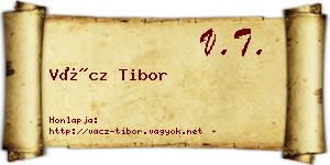 Vácz Tibor névjegykártya
